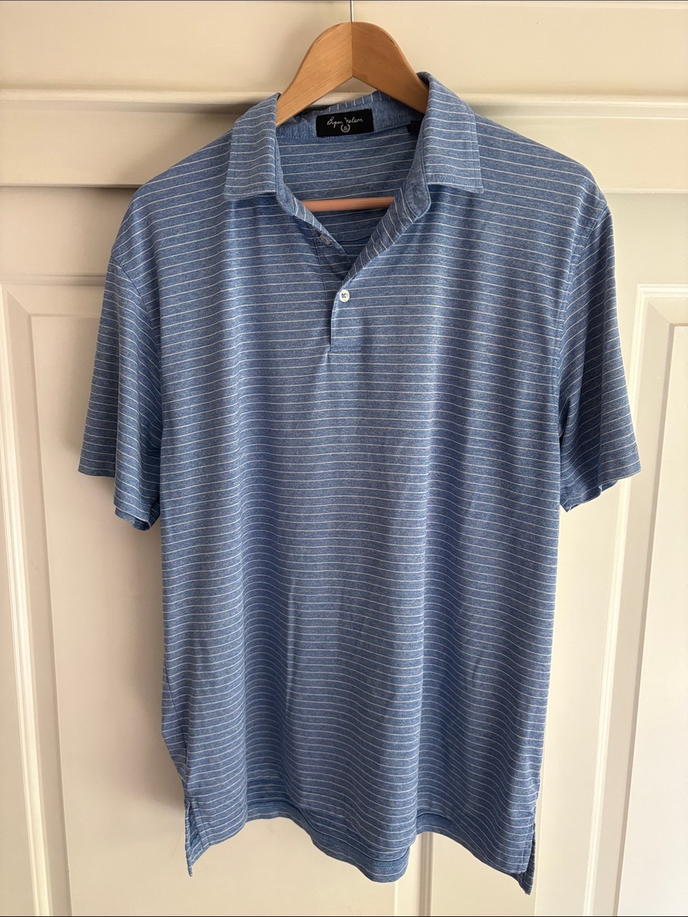 Byron Nelson Blue Striped Men's Polo Shirt - Lightweight Casual